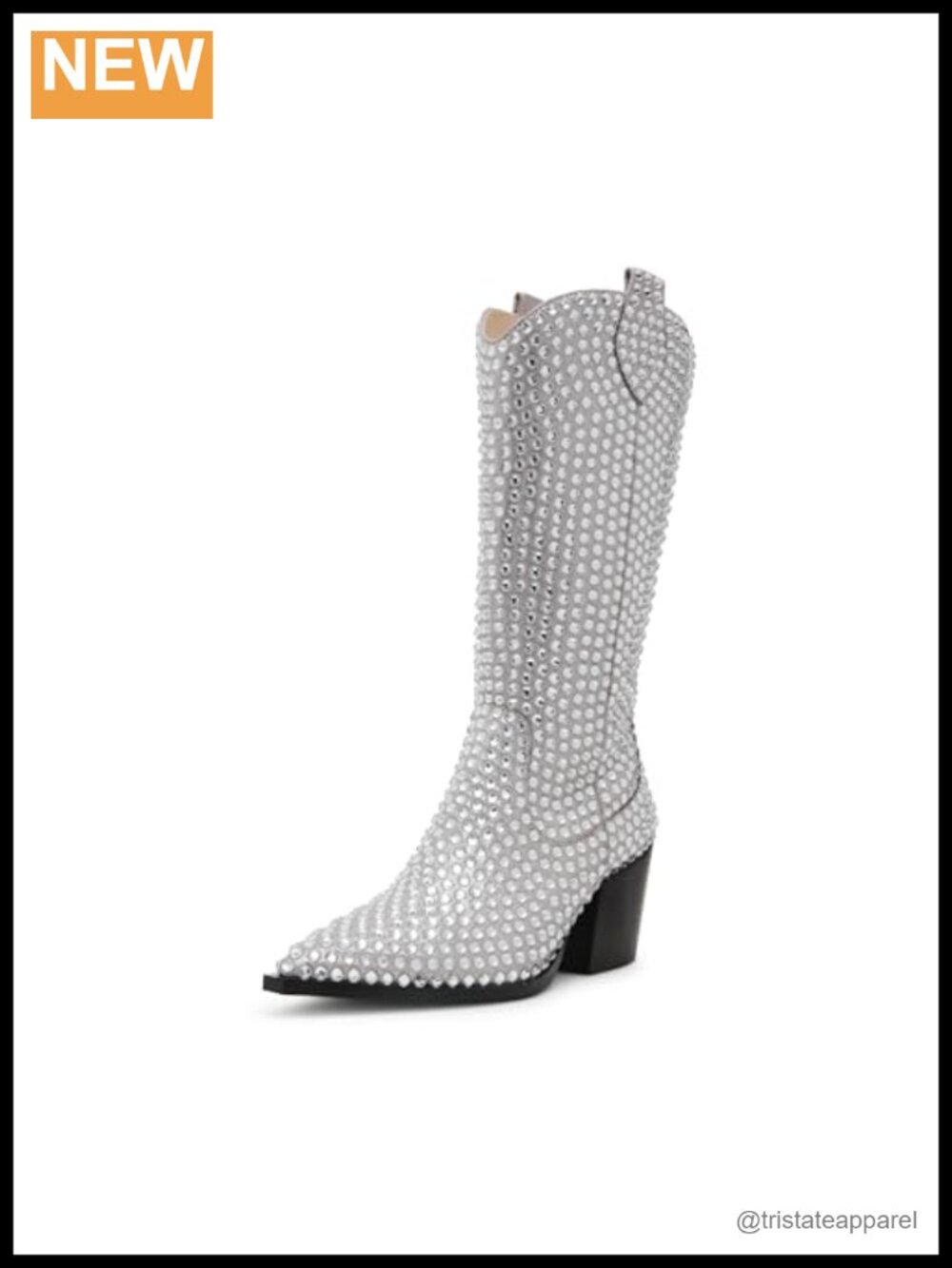 Betsey Johnson Randy Western Cowboy Boots Mid-Calf Block Heel Pointed Toe